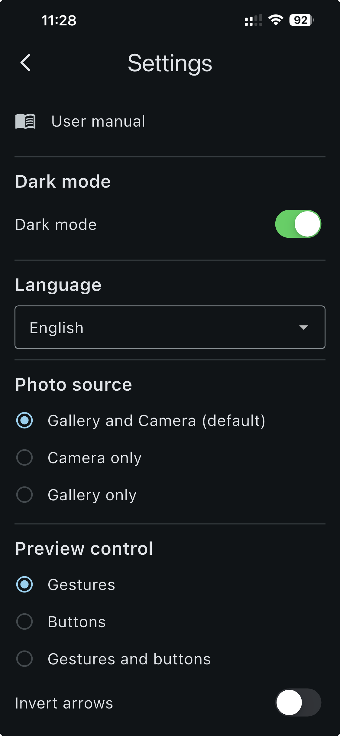 DiShooter – app settings